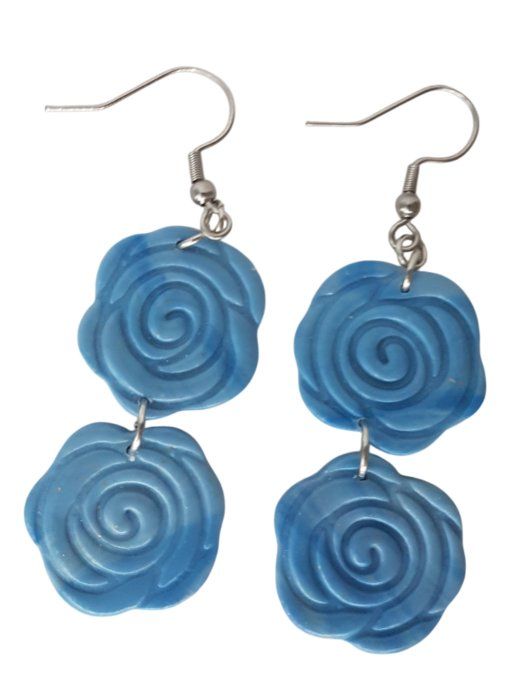 Boucles double blue flowers 