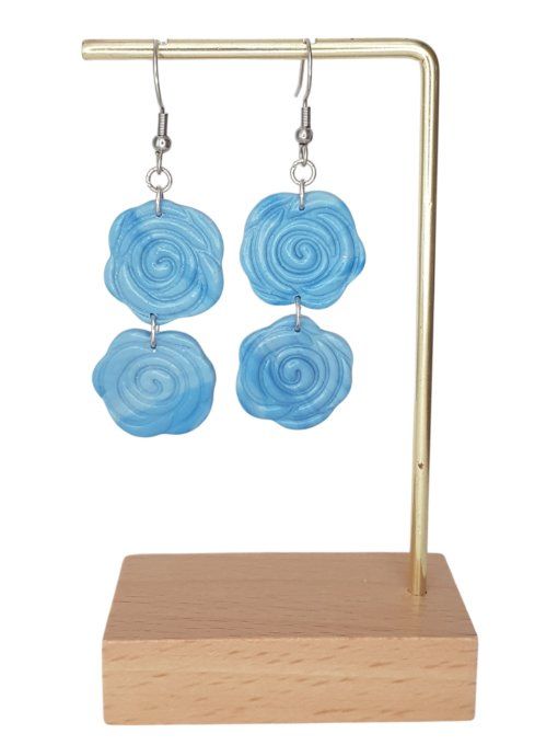 Boucles double blue flowers 